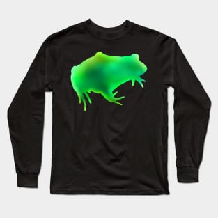 Green Ombre Frog Silhouette Long Sleeve T-Shirt